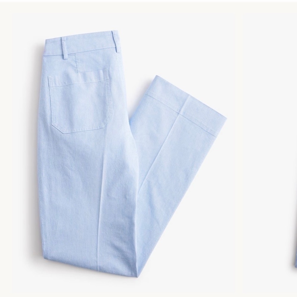 NEW J.Crew High-rise patch-pocket wide-leg pant in white stripe preppy vacation - Picture 4 of 11